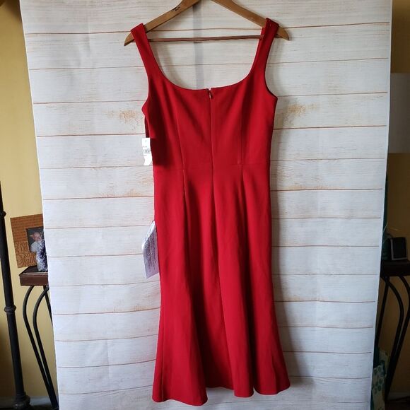 Dress The Population Sammie Fit Flare  Sweetheart Sleeveless Stretch Crepe Dress - Picture 7 of 15